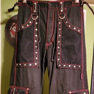 Very Rare black and red baggy cargo Tripp pants men or women XS